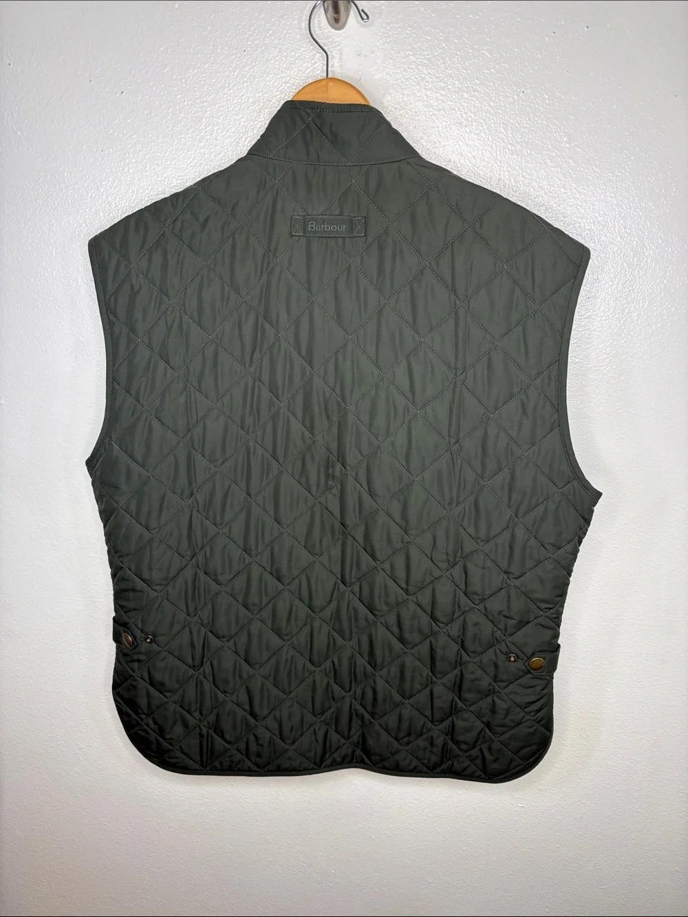 Barbour Lowerdale Quilted Gilet Snap Zip Vest Sage Men Size XL